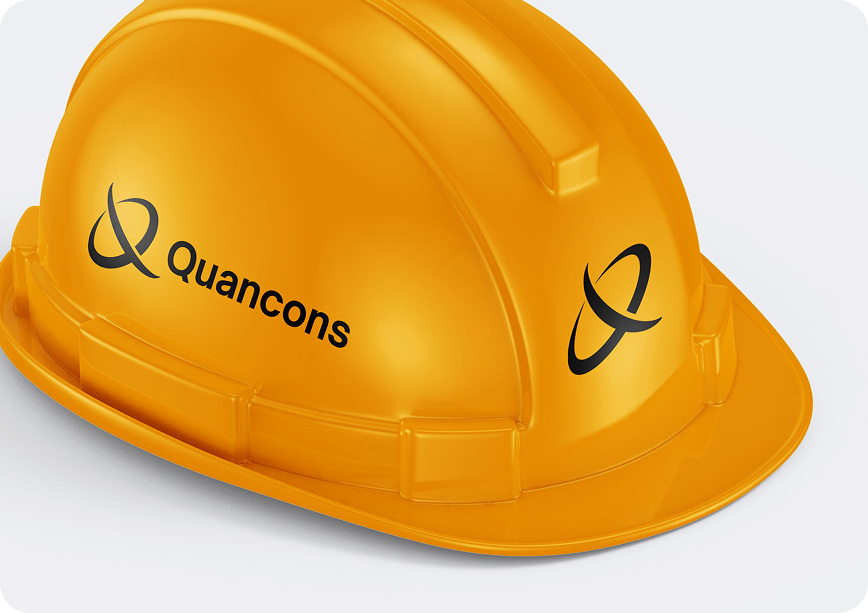 Quancons branded safety helmet