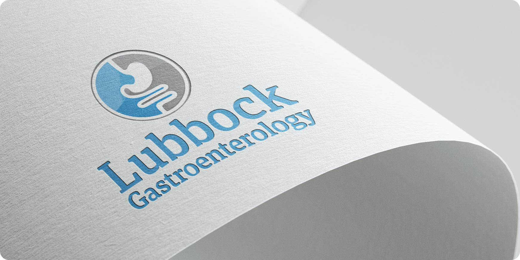 Lubbock Gastroenterology logo embossed on folded paper